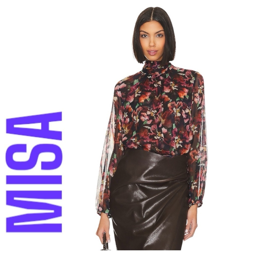NEW MISA LOS ANGELES lulu top in libra fleur chiffon